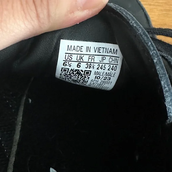 Adidas Samba OG Leather Sneakers Black White Size 7.5 Women's - Picture 4 of 5